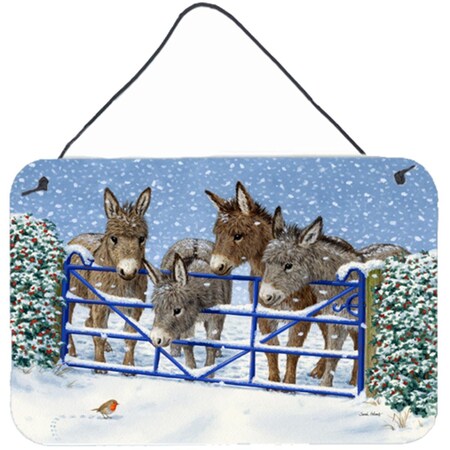 Carolines Treasures Carolines Treasures ASA2210DS812 Donkeys & Robin at the Fence Wall or Door Hanging Prints ASA2210DS812